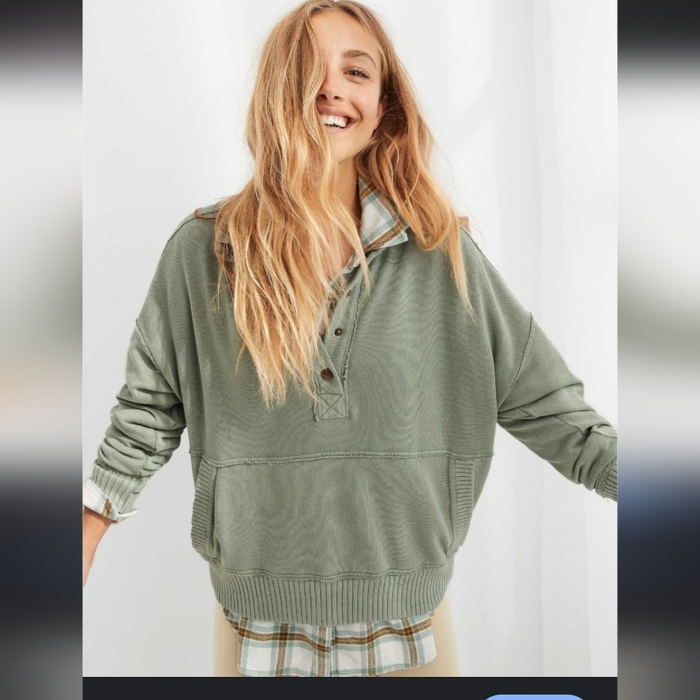 Blue b. Button up sweater